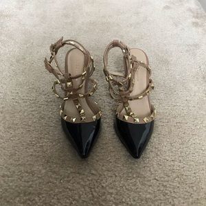 BCBG studded two tone heels